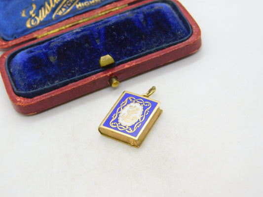 Arabic 18ct Yellow Gold Quran Style Locket Charm or Pendant Vintage c1970