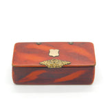 George III Lacquered Wood Effect Snuff Box with 9ct Gold Shield Antique c1800