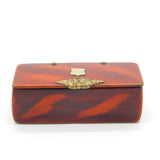 George III Lacquered Wood Effect Snuff Box with 9ct Gold Shield Antique c1800