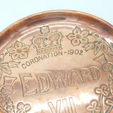 Arts & Crafts Copper King Edward VII Coronation Celebration Charger Antique 1902