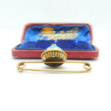 Victorian 18ct Gold, Turquoise Enamel & Seed Pearl Sweetheart Brooch Antique