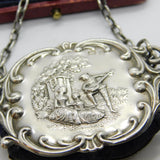 Edwardian Sterling Silver Romantic Lute Player Pin Cushion 1902 Birmingham