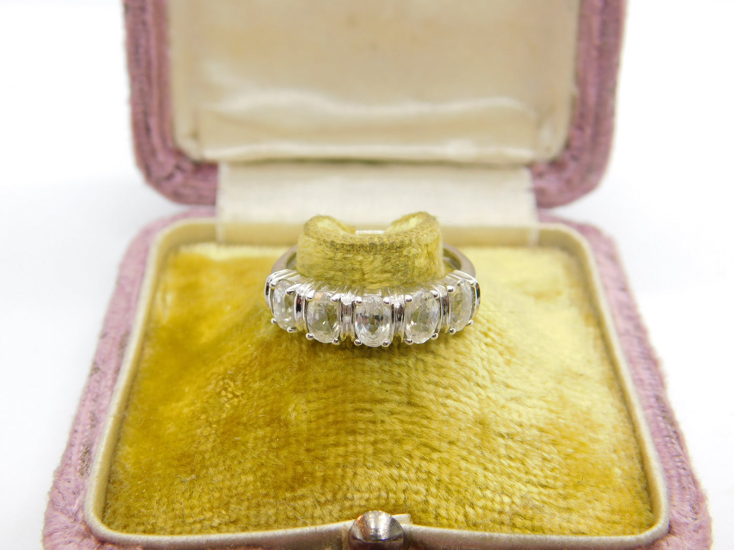 9ct White Gold & Diamond Paste Five-Stone Ring Vintage 2006 Birmingham