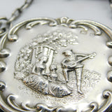 Edwardian Sterling Silver Romantic Lute Player Pin Cushion 1902 Birmingham