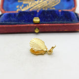 18ct Yellow Gold Pearl in the Clam Charm or Pendant Vintage c1980