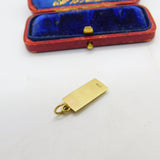 9ct Yellow Gold Ingot Bullion Bar Charm or Pendant 1980 London Vintage