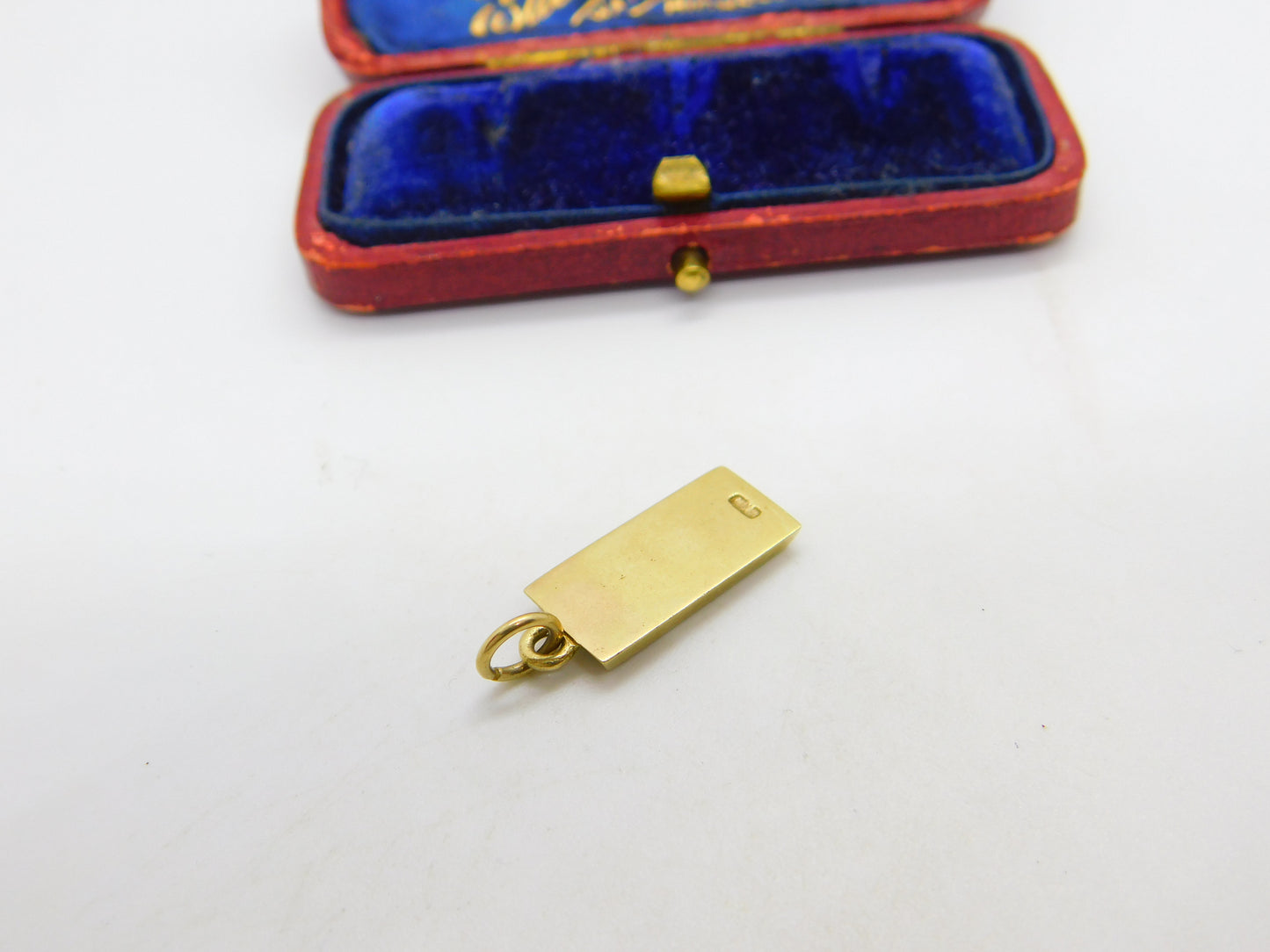 9ct Yellow Gold Ingot Bullion Bar Charm or Pendant 1980 London Vintage