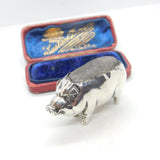 Edwardian Sterling Silver Pig Form Novelty Pin Cushion Antique 1905 Birmingham