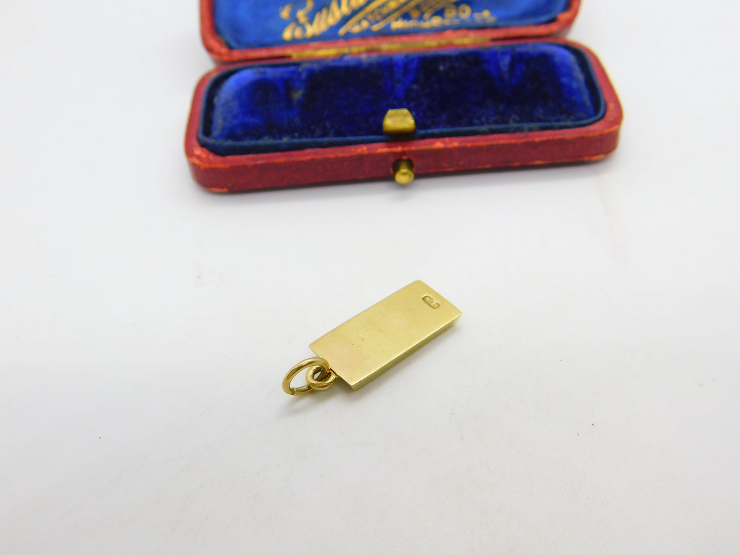 9ct Yellow Gold Ingot Bullion Bar Charm or Pendant 1980 London Vintage