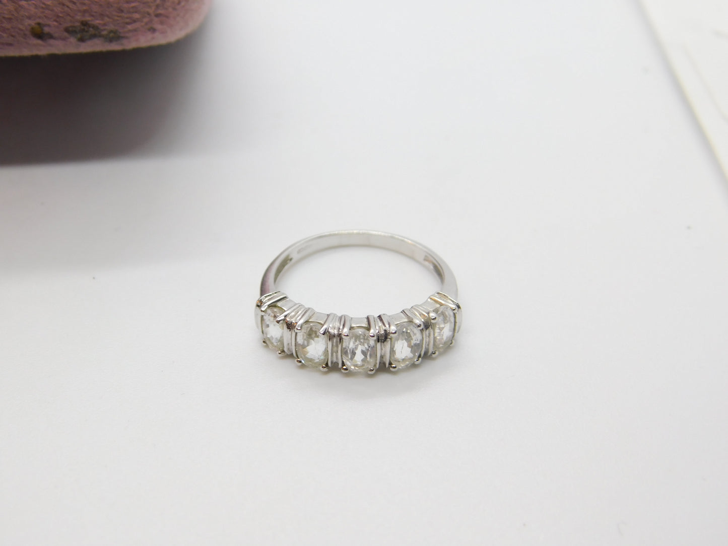 9ct White Gold & Diamond Paste Five-Stone Ring Vintage 2006 Birmingham