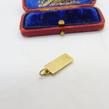 9ct Yellow Gold Ingot Bullion Bar Charm or Pendant 1980 London Vintage