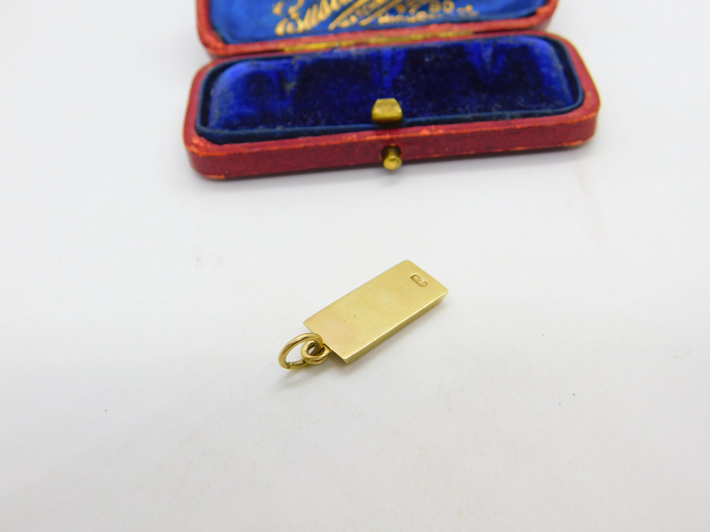 9ct Yellow Gold Ingot Bullion Bar Charm or Pendant 1980 London Vintage