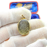 Georgian 15ct Gold & Rock Crystal Hair Plait Mourning Locket Pendant c1830