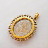 Victorian 15ct Gold Mounted Essex Crystal Monogram Drop Pendant Antique c1840