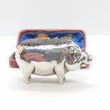 Edwardian Sterling Silver Pig Form Novelty Pin Cushion Antique 1905 Birmingham