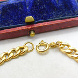 18ct Yellow Gold Curb Link Chain Bracelet Italian Vintage c1990 7.5" Length
