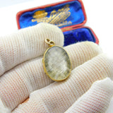 Georgian 15ct Gold & Rock Crystal Hair Plait Mourning Locket Pendant c1830