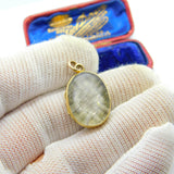Georgian 15ct Gold & Rock Crystal Hair Plait Mourning Locket Pendant c1830