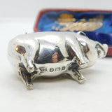 Edwardian Sterling Silver Pig Form Novelty Pin Cushion Antique 1905 Birmingham