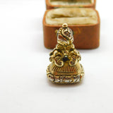 Victorian Sterling Silver & Sardonyx Gilt Fob Seal Pendant c1860 Antique