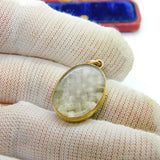 Georgian 15ct Gold & Rock Crystal Hair Plait Mourning Locket Pendant c1830