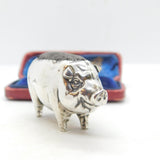 Edwardian Sterling Silver Pig Form Novelty Pin Cushion Antique 1905 Birmingham