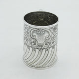 Victorian Sterling Silver Floral Pattern Christening Mug Antique 1897 Birmingham