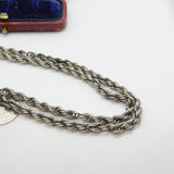 Victorian Sterling Silver Double Strand Albertina Bracelet with Tassels c1880