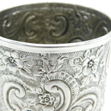 Victorian Sterling Silver Floral Pattern Christening Mug Antique 1897 Birmingham