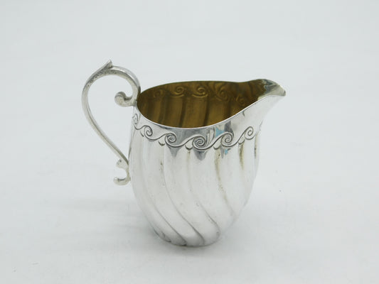 Victorian Elkington & Co. Sterling Silver Cream Jug Antique 1886 Sheffield