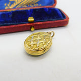 Georgian 15ct Gold & Rock Crystal Hair Plait Mourning Locket Pendant c1830
