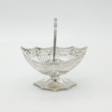 Victorian Sterling Silver Handled Pierced Sweet Treat Basket 1901 London Antique