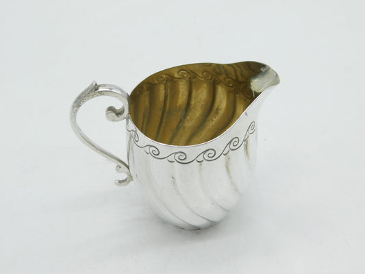 Victorian Elkington & Co. Sterling Silver Cream Jug Antique 1886 Sheffield