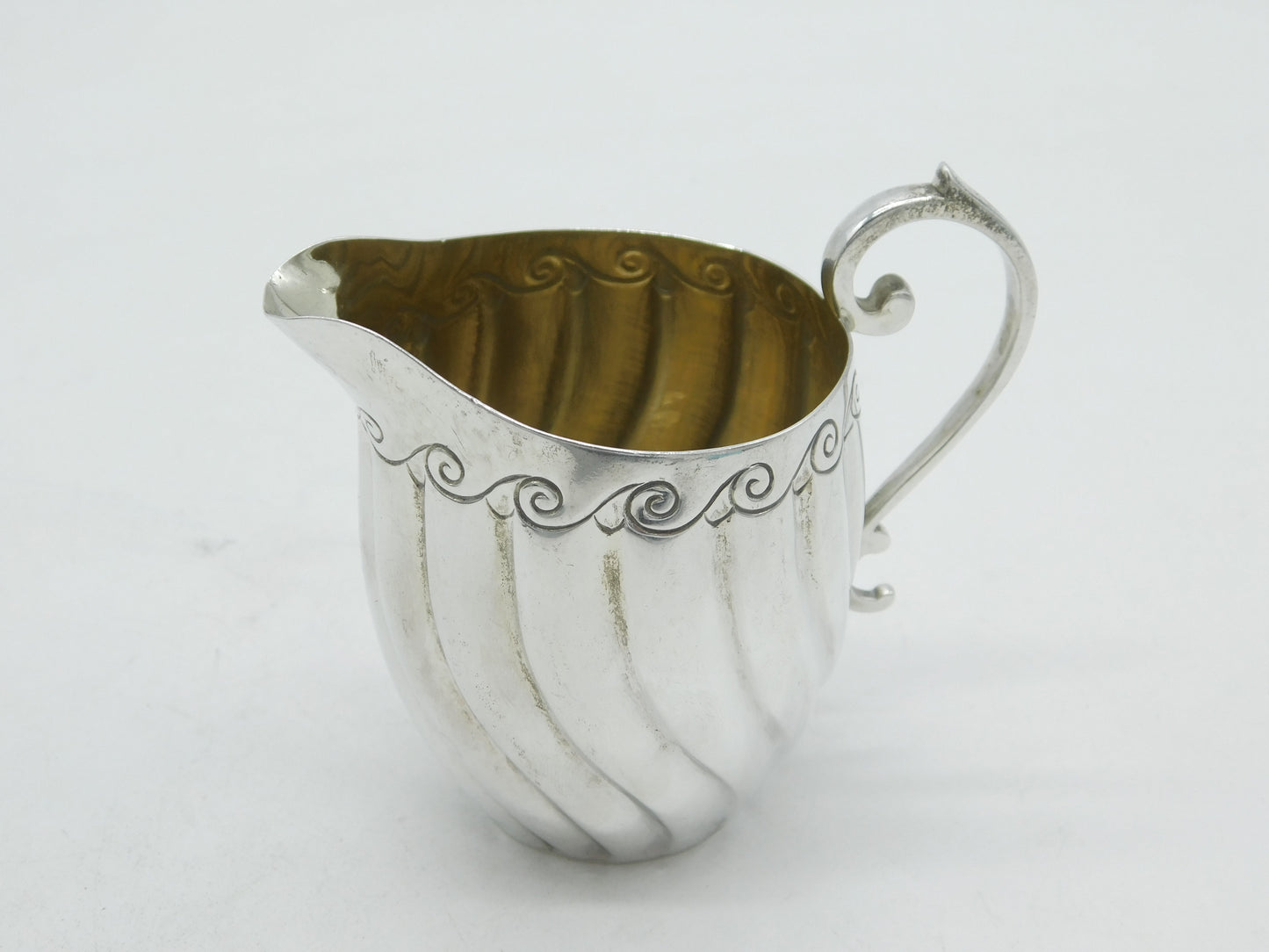 Victorian Elkington & Co. Sterling Silver Cream Jug Antique 1886 Sheffield