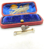 Victorian 18ct Gold, Pearl & Old-Mine Cut Diamond Baby Chick Brooch c1860 Antique
