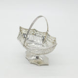 Victorian Sterling Silver Handled Pierced Sweet Treat Basket 1901 London Antique