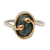 Clogau Welsh 9ct Rose Gold & Sterling Silver Agate Set Dress Ring Vintage