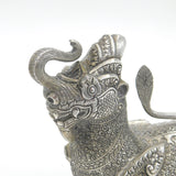 Large Cambodian Sterling Silver Mythic Dragon Betel Nut Box Antique c1930 Deco my