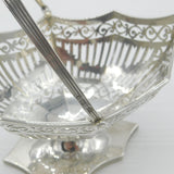 Victorian Sterling Silver Handled Pierced Sweet Treat Basket 1901 London Antique
