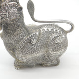 Large Cambodian Sterling Silver Mythic Dragon Betel Nut Box Antique c1930 Deco my