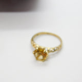 9ct Yellow Gold Cushion Cut Citrine Solitaire Ring Vintage c1970 Birmingham