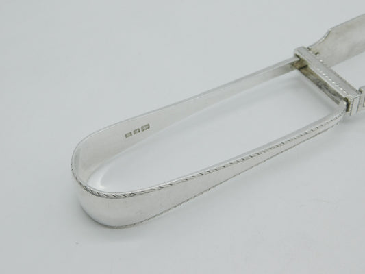 Pair of Sterling Silver Asparagus Servers or Tongs Antique 1926 London Art Deco