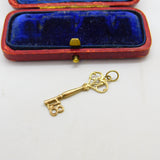 9ct Yellow Gold 18th Birthday Key Charm or Pendant 1985 London Vintage