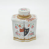 Early 19th Century French Armorial Crested China Tea Caddy Antique c1820