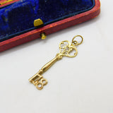 9ct Yellow Gold 18th Birthday Key Charm or Pendant 1985 London Vintage