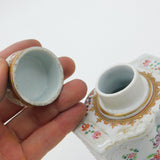 Early 19th Century French Armorial Crested China Tea Caddy Antique c1820