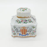 Early 19th Century French China Armorial Crested Tea Caddy Antique c1820