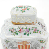 Early 19th Century French China Armorial Crested Tea Caddy Antique c1820