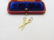 9ct Yellow Gold Pair of Scissors Charm or Pendant Vintage c1970