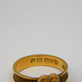 Victorian 9ct Rose Gold Hair Set Mourning Ring Antique 1876 Birmingham